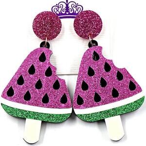 Pink Watermelon Dangle Earrings